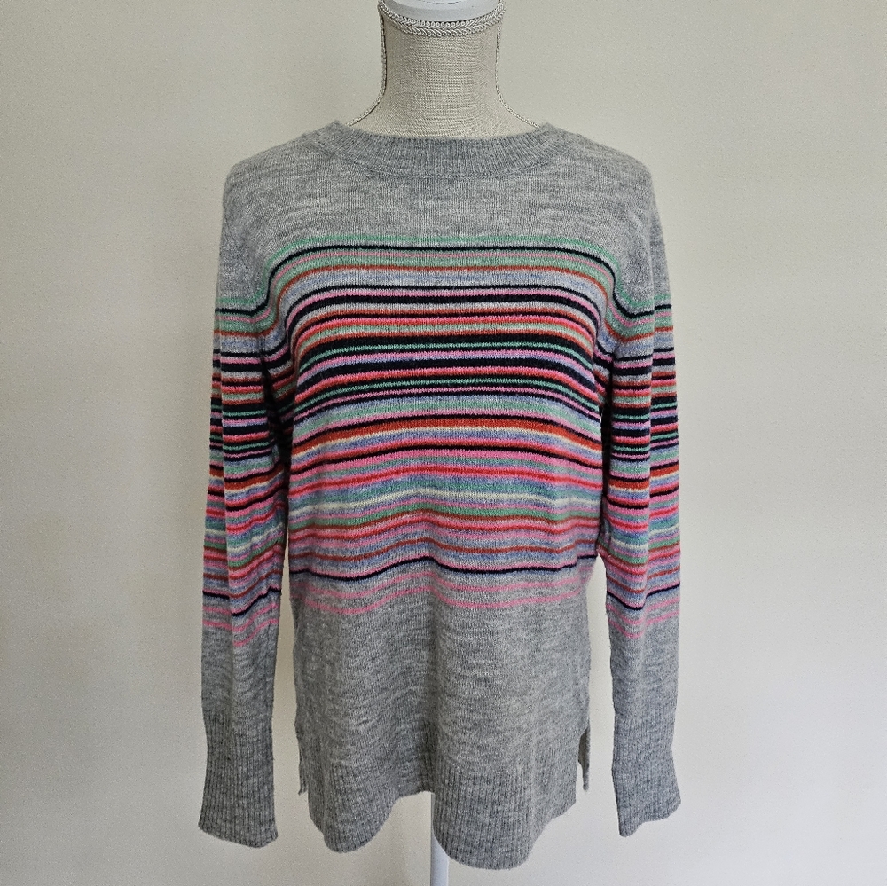 GAP Multi Stripe Sweater Gray And Pink